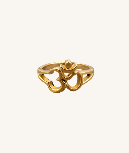 Minimalist Brass Om Ring